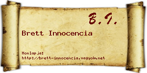 Brett Innocencia névjegykártya